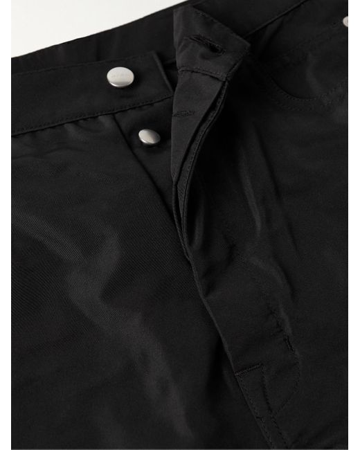 Rick Owens Bolan Banana schmal geschnittene ausgestellte Hose aus Faille mit Reißverschlüssen in Black für Herren