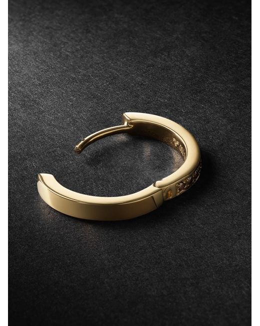 KOLOURS JEWELRY Black Fortis Medium Diamond Single Hoop Earring for men