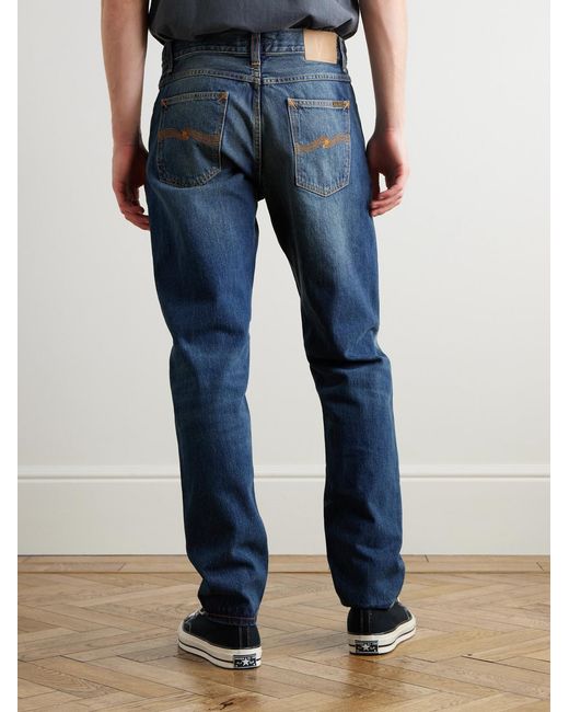 Nudie Jeans Blue Steady Eddie Ii Slim-Fit Straight-Leg Organic Jeans for men
