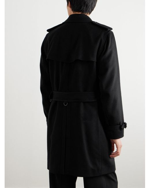 Burberry Black Kensington Double-breasted Cashmere Coat for men