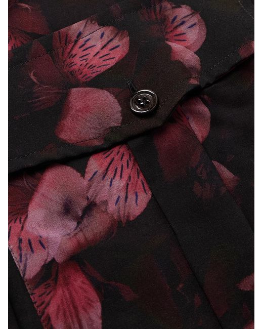 Dries Van Noten Black Floral-Print Crepe Shirt for men