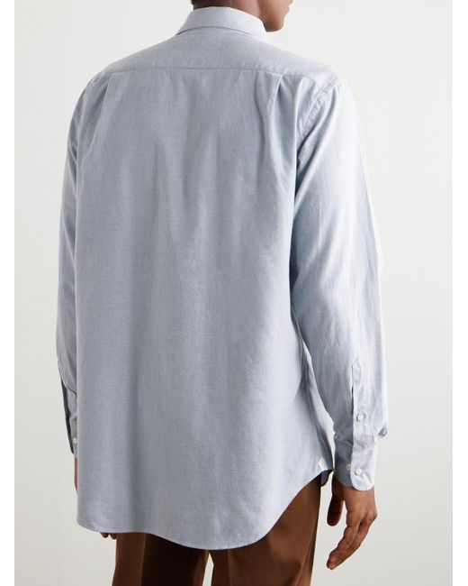 Loro Piana White André Cotton-Flannel Shirt for men