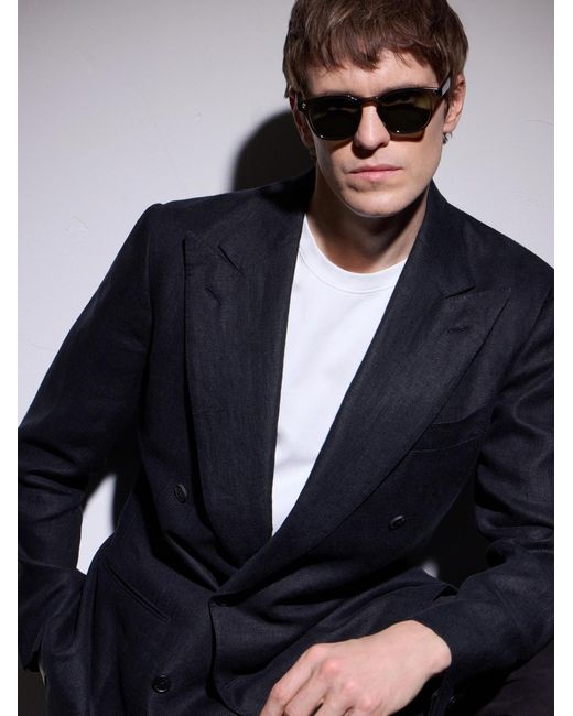 Garrett Leight Black Ace D-Frame Acetate Sunglasses for men