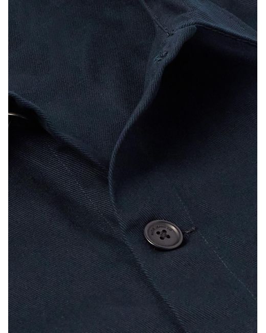Overshirt in twill di cotone con logo ricamato Buddy di Nudie Jeans in Blue da Uomo
