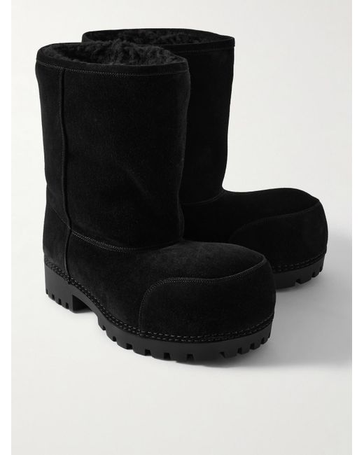 Balenciaga Black Alaska Shearling Boots for men