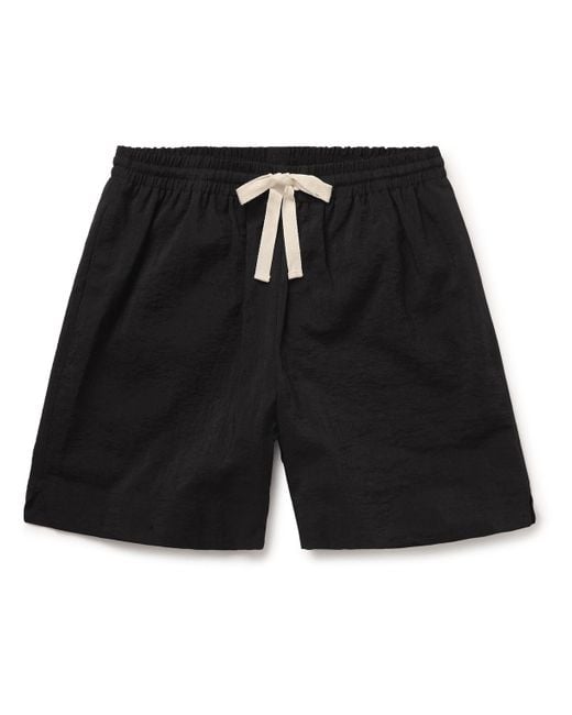 LE17SEPTEMBRE Black Novis Wide-leg Crinkled-shell Drawstring Shorts for men