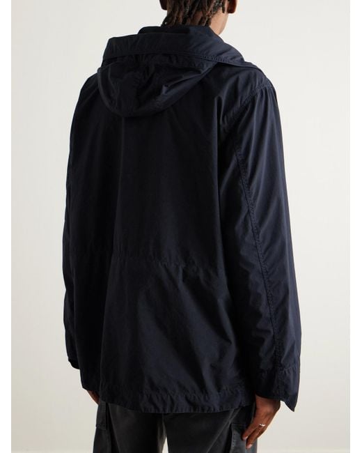 Stone Island Blue Logo-Appliquéd Shell Parka for men