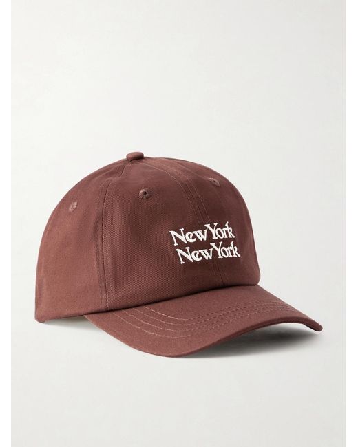 Corridor NYC Brown Ny Ny Embroidered Cotton-Twill Baseball Cap for men