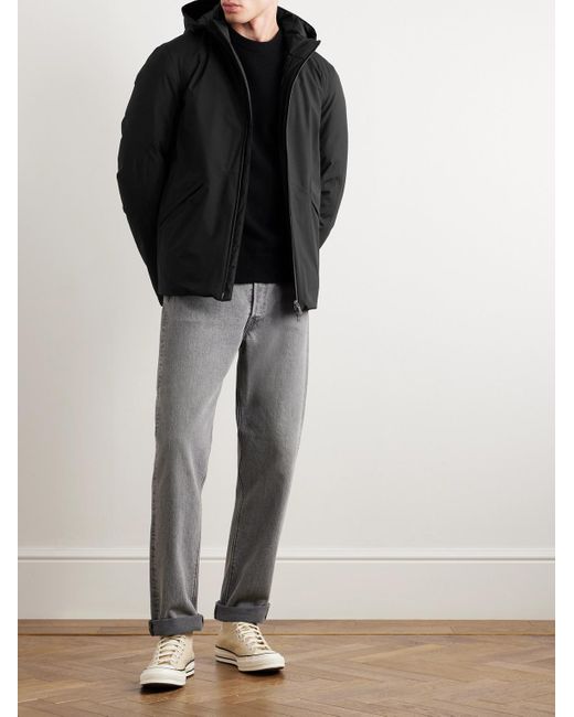 Herno Black Laminar Gore-tex® Hooded Down Jacket for men