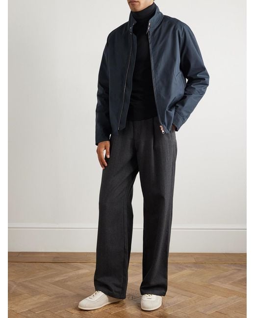 Private White V.c. Blue Cotton-Ventile Harrington Jacket for men
