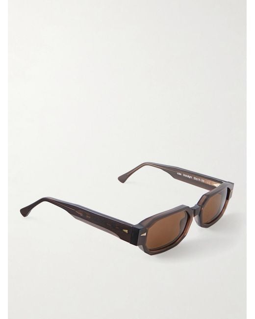 Ahlem Brown Jules Oval-Frame Tortoiseshell Acetate Sunglasses for men