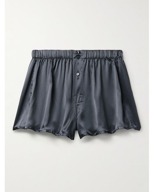 Rubinacci Blue Silk-satin Boxer Shorts for men