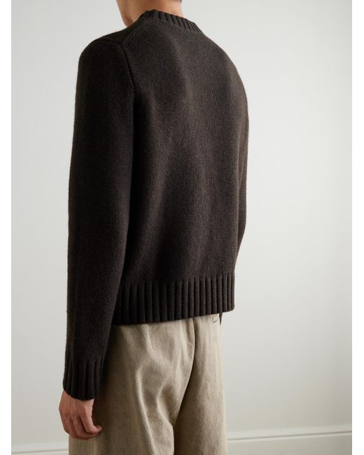 Studio Nicholson Black Merino Wool And Yak-blend Sweater for men