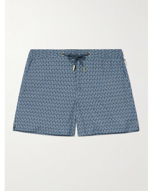 Orlebar Brown Blue Setter Perez Straight-leg Mid-length Printed Recycled Swim Shorts for men