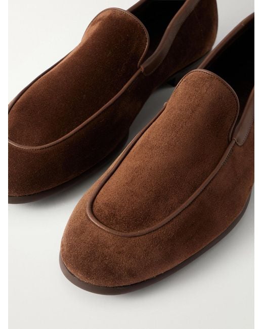 John Lobb Brown Tyne Ii Suede Loafers for men