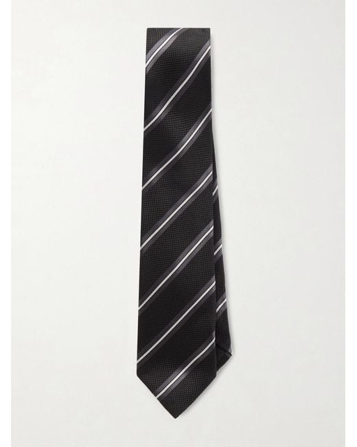 Tom Ford Black 8Cm Striped Knitted Silk Tie for men
