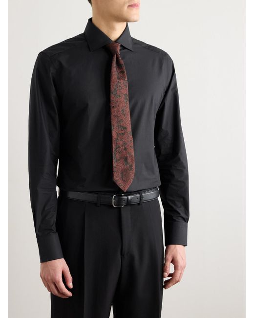 Zegna Black Trofeo Cotton-Poplin Shirt for men