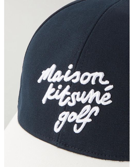 Maison Kitsuné Blue Two-tone Logo-embroidered Cotton-twill Golf Cap for men
