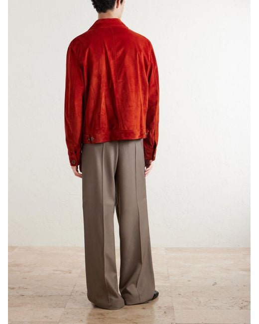 Valentino Garavani Red Suede Jacket for men
