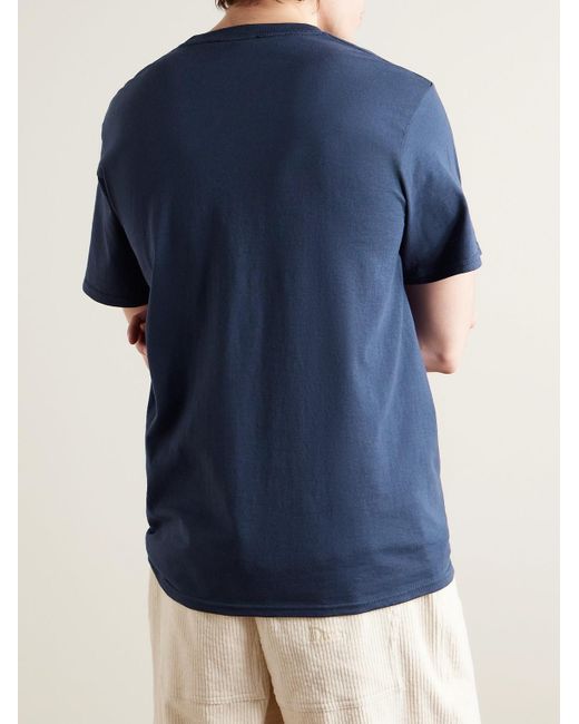 T-shirt in jersey di cotone con stampa I Love You di Noah NYC in Blue da Uomo