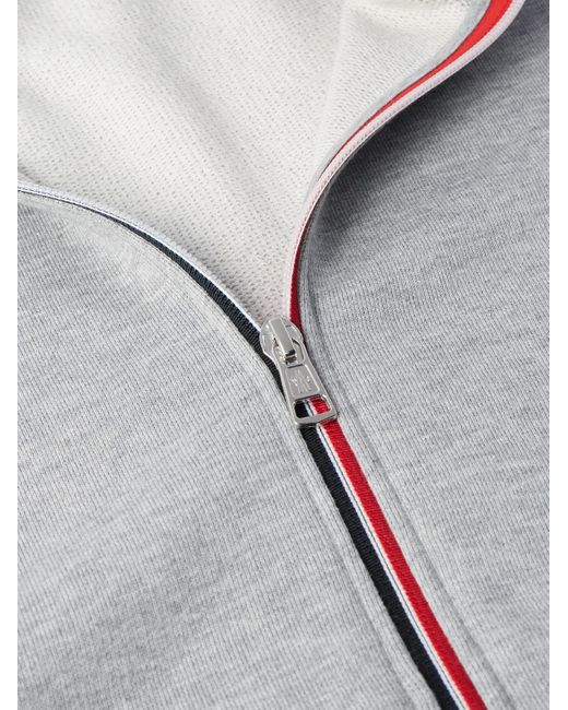 Felpa in jersey di cotone con logo applicato di Moncler in Gray da Uomo