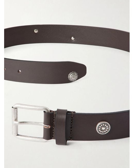 A Kind Of Guise Black 2.5 Cm Pilgrim Embellished Leather Belt for men