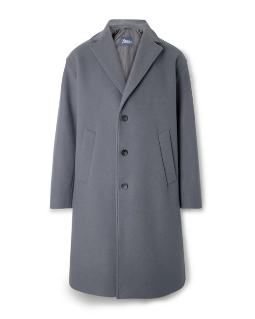 Herno Gray Wool-Blend Overcoat for men