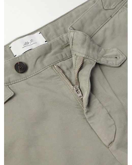 Mr P. Gray Straight-Leg Organic Cotton-Blend Twill Bermuda Shorts for men