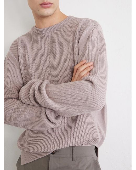 Rick Owens White Fisherman Virgin Wool Sweater for men