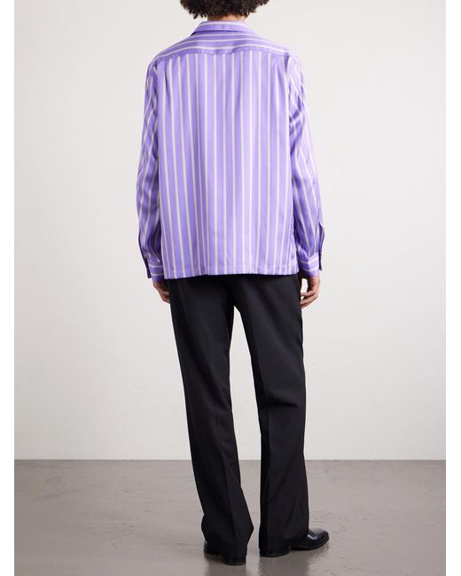 Tom Ford Purple Striped Silk Shirt for men