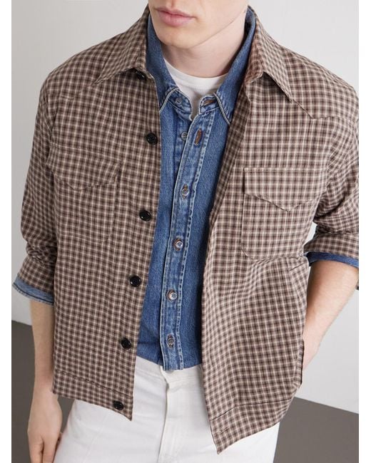 Oliver Spencer Natural Witley Checked Cotton-Blend Jacket for men