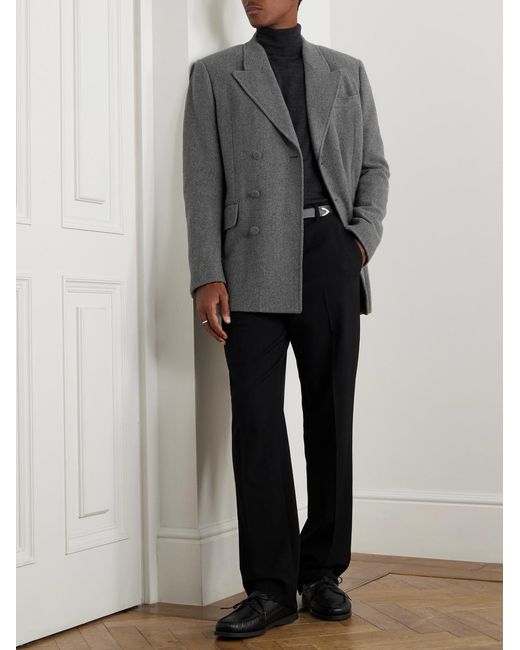 Gabriela Hearst Gray Double-Breasted Virgin Wool And Cashmere-Blend Blazer for men