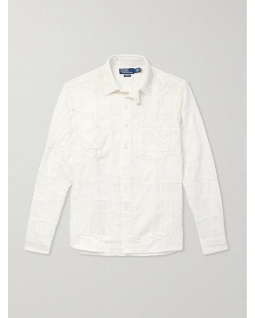 Polo Ralph Lauren Natural Patchwork Cotton And Linen-Blend Shirt for men