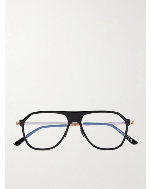 Tom Ford Black Aviator-Style Acetate And-Tone Light-Blocking Optical Glasses for men