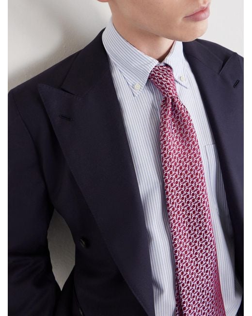 Charvet Pink 8.5Cm Silk-Jacquard Tie for men