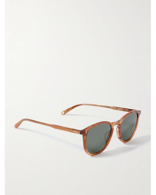 Garrett Leight Brown Kinney Round-Frame Acetate Polarised Sunglasses for men