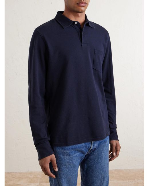 Hartford Blue Cotton-Piqué Polo Shirt for men