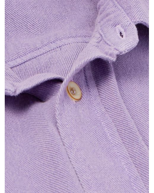 The Elder Statesman Purple Jupiter Cotton And Silk-blend Twill Shirt for men