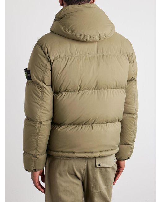 Stone Island Green Padded Quilted Cordura Ripstop Hooded Down Jacket for men