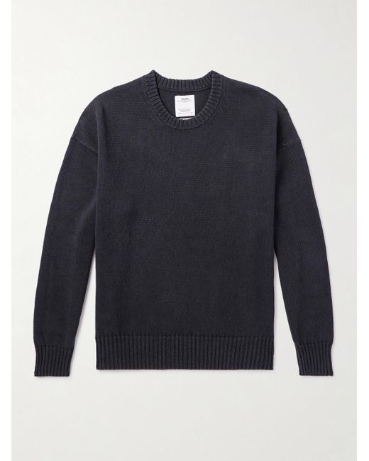 Visvim Blue Jumbo Cotton And Linen-blend Sweater for men