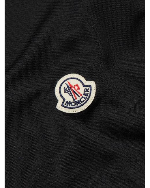 Moncler Black Logo-Appliquéd Studded Grosgrain-Trimmed Jersey Zip-Up Sweatshirt for men