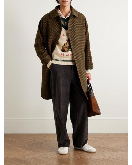Bode Brown Hedgerow Wool-Tweed Coat for men