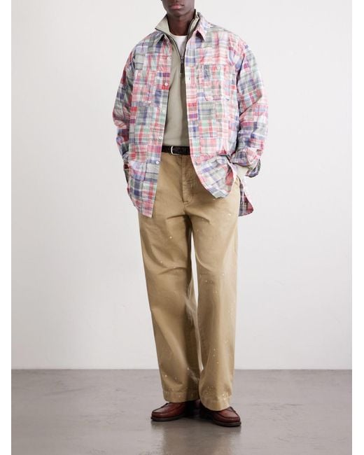 Beams Plus Pink Patchwork Checked Cotton Jacket for men