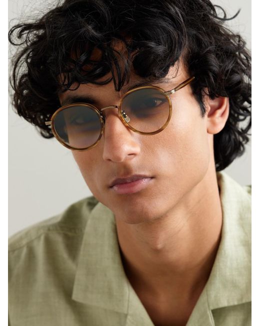 Garrett Leight Natural Wilson X Sun Round-Frame Acetate And-Tone Sunglasses for men