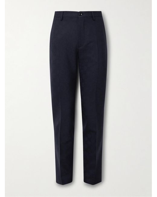 Etro Blue Slim-fit Wool-jacquard Suit Trousers for men