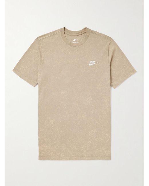 Nike Natural Sportswear Club Logo-embroidered Cotton-jersey T-shirt for men