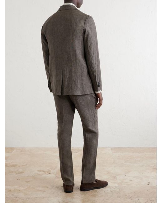 Sunspel Brown Linen Suit Jacket for men