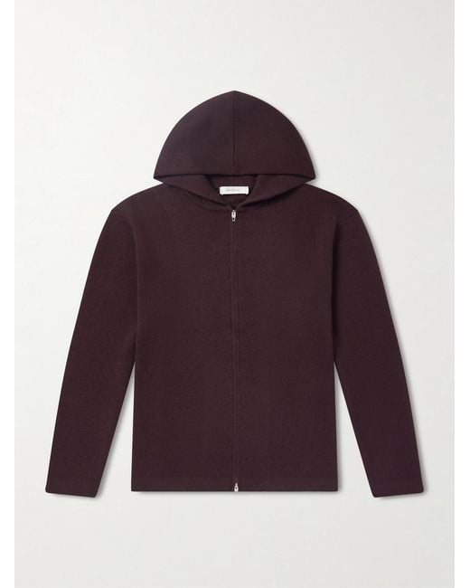 Umit Benan Purple Sunset Cashmere And Silk-blend Zip-up Hoodie for men