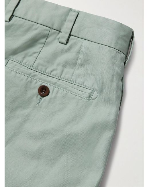 Sid Mashburn Green Straight-leg Garment-dyed Cotton-twill Shorts for men