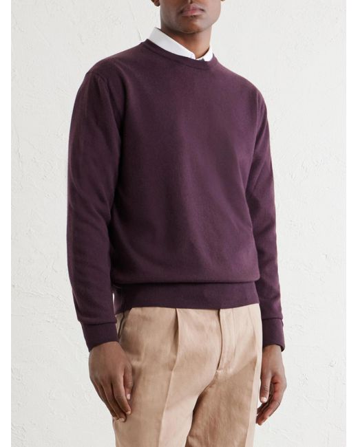 Canali Purple Cashmere Sweater for men